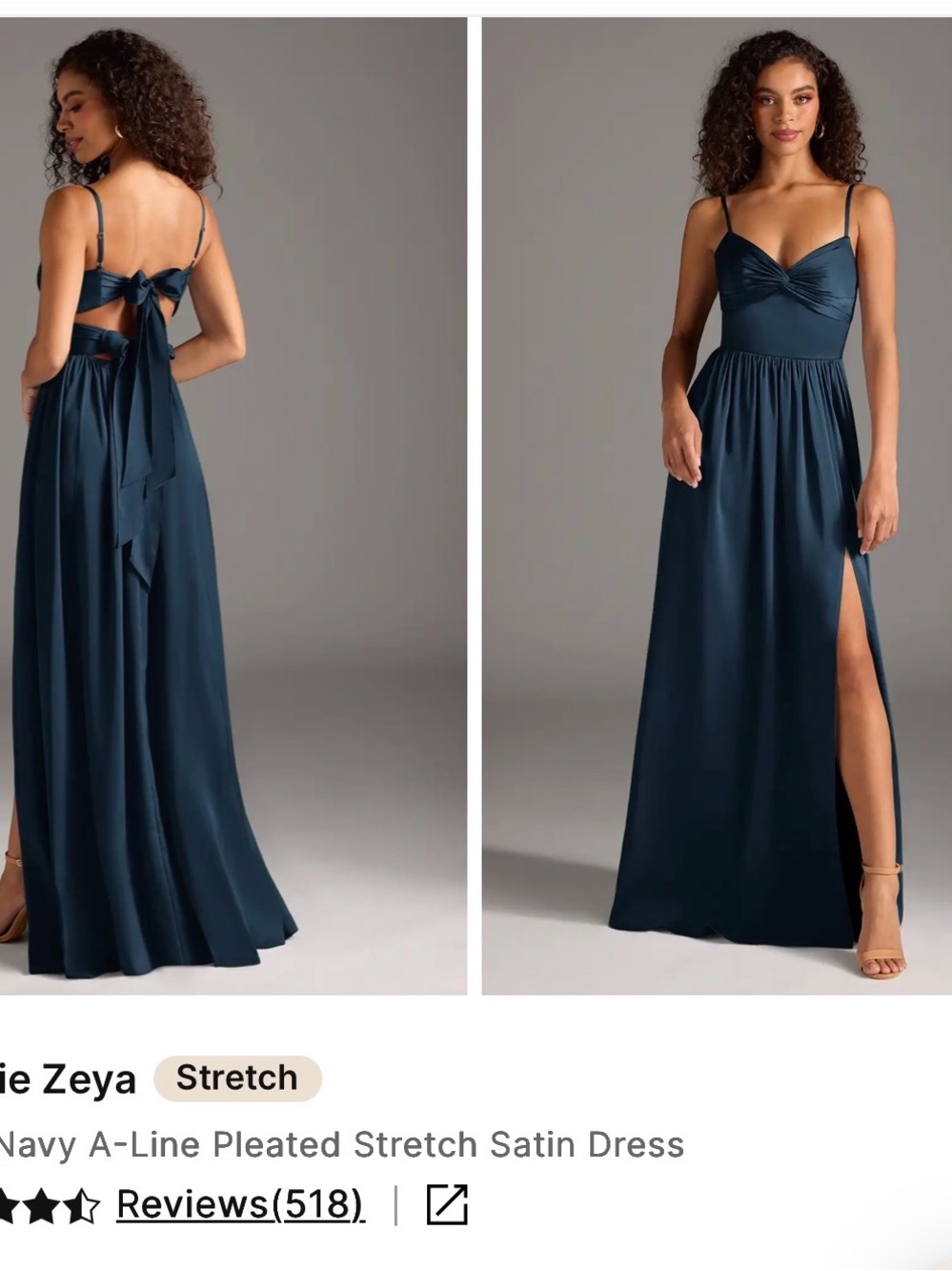Azazie Navy Twist-Front Maxi Dress with Back Bow